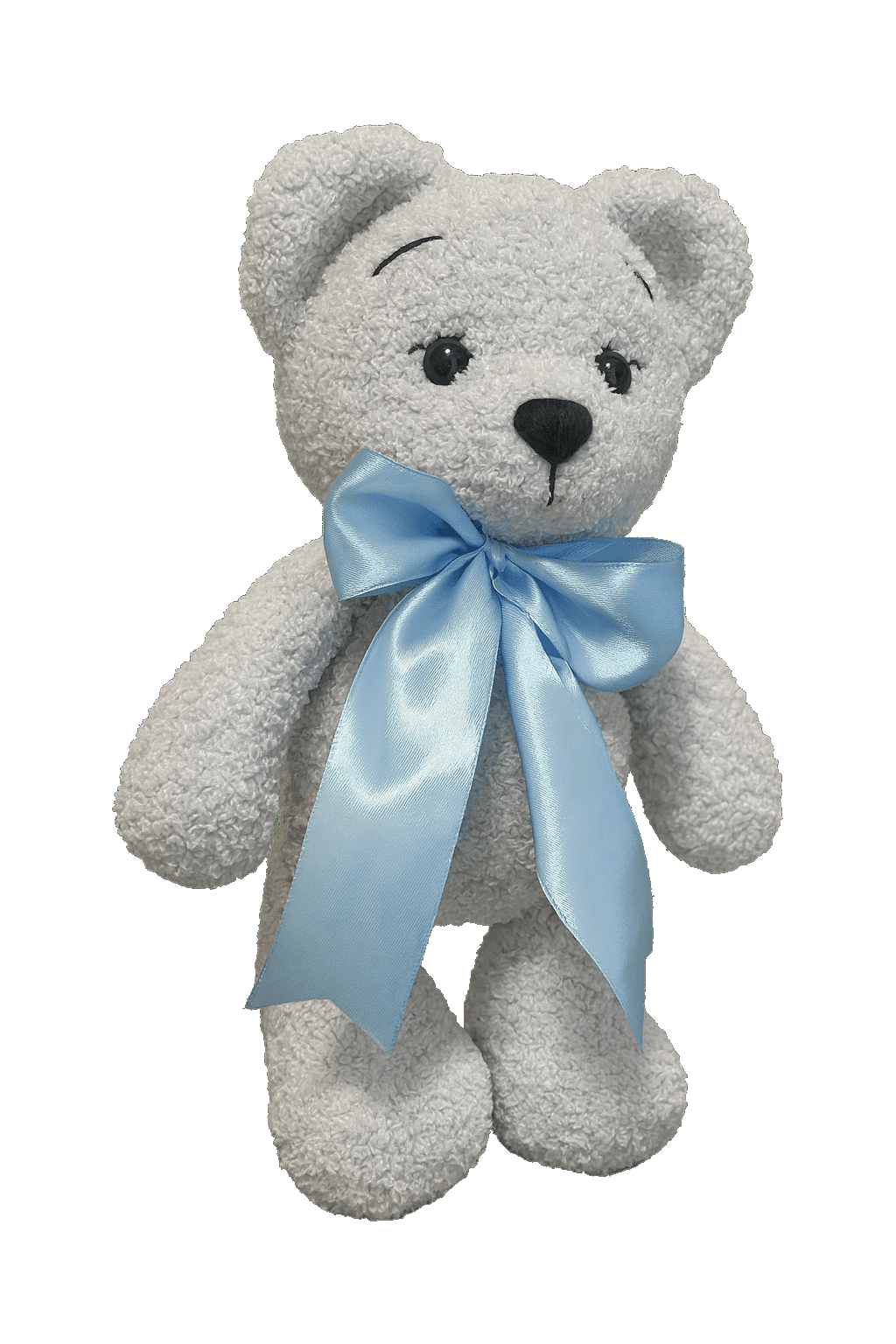 Plush Teddy Bear with Blue Ribbon