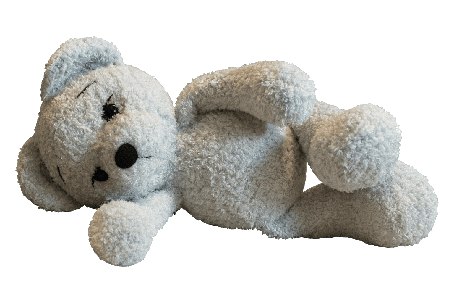 Plush Teddy Bear with Blue Ribbon